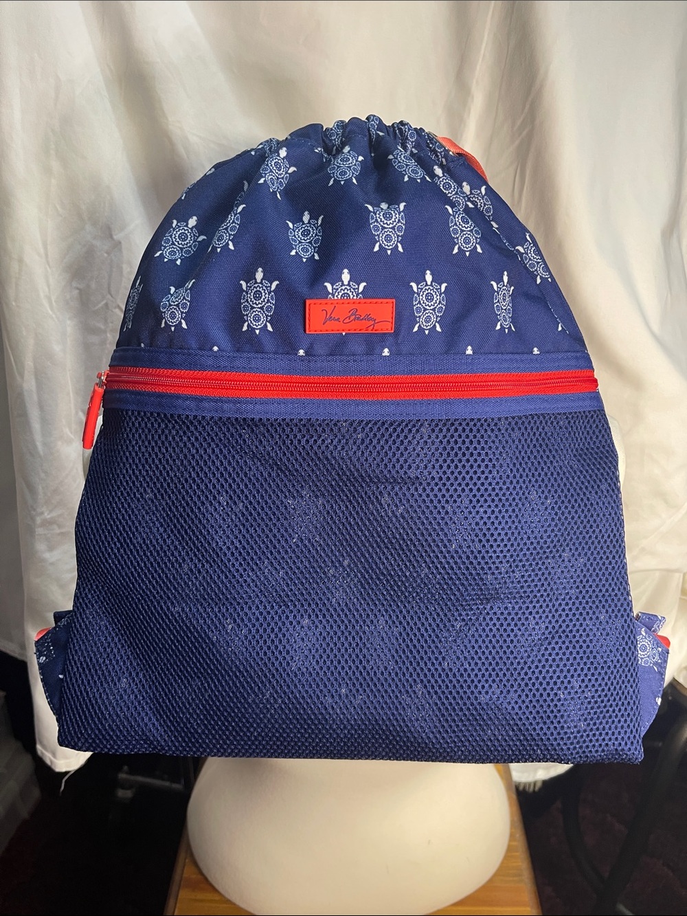 Vera Bradley Sling Backpack with Blue Turtle Pattern